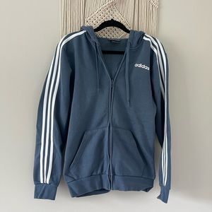 Unisex Adidas, Distressed Blue, Zip-up Hoodie